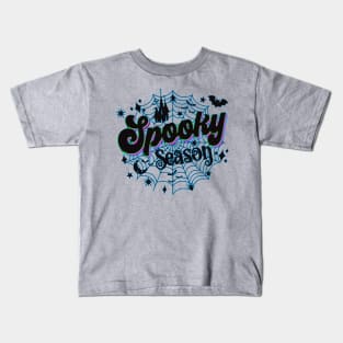 Spooky Season Neon Spiderweb Kids T-Shirt